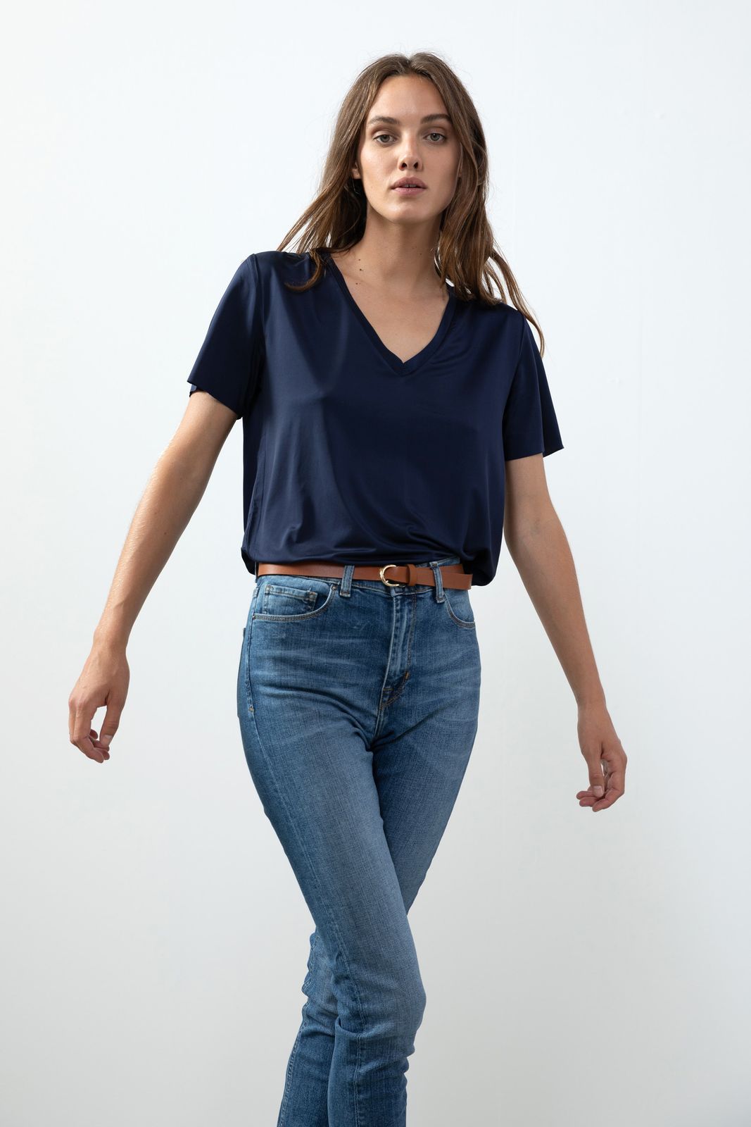 Plateau tevredenheid attent Donkerblauw T-shirt met V-hals - Dames | Sissy-Boy