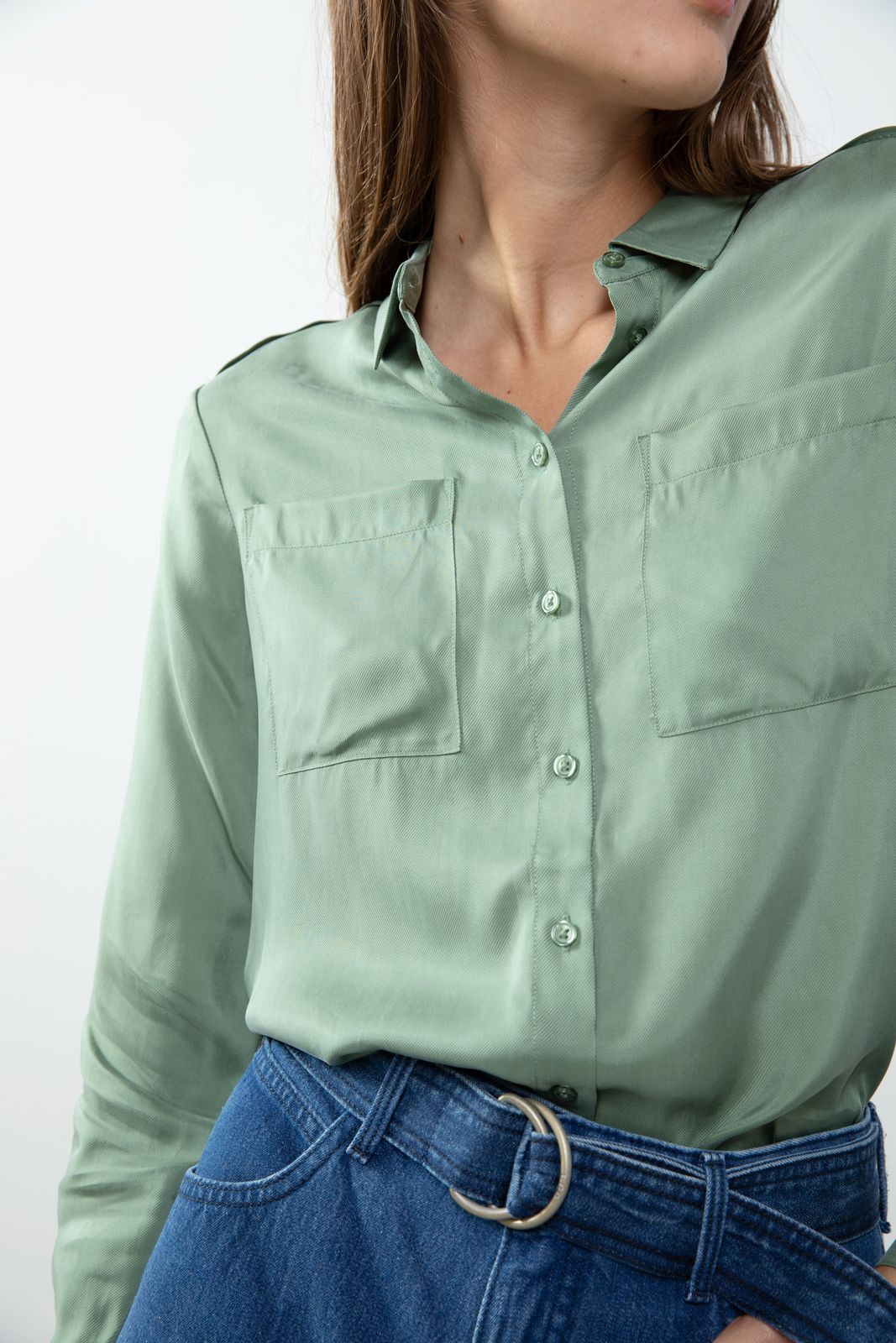 Groene cupro blouse - Dames Sissy-Boy