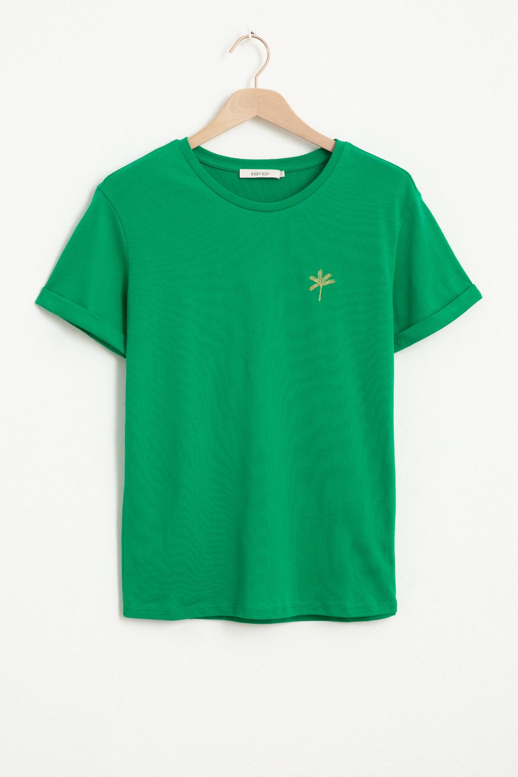 klassiek trimmen Burgerschap Groen T-shirt met palmboom embroidery - Dames | Sissy-Boy