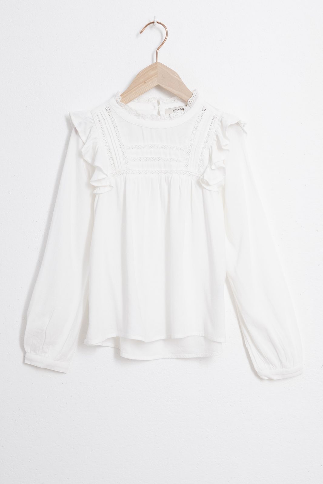 Zoekmachinemarketing Minder calcium Witte blouse met ruffles - Kids | Sissy-Boy