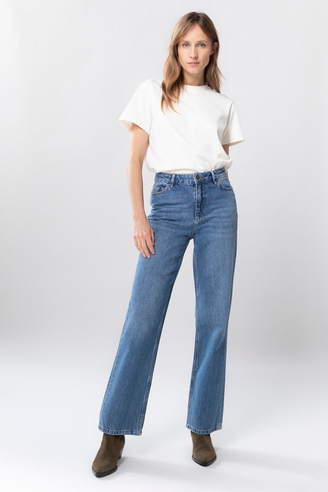 Berlin blue high waist wide leg jeans - Dames