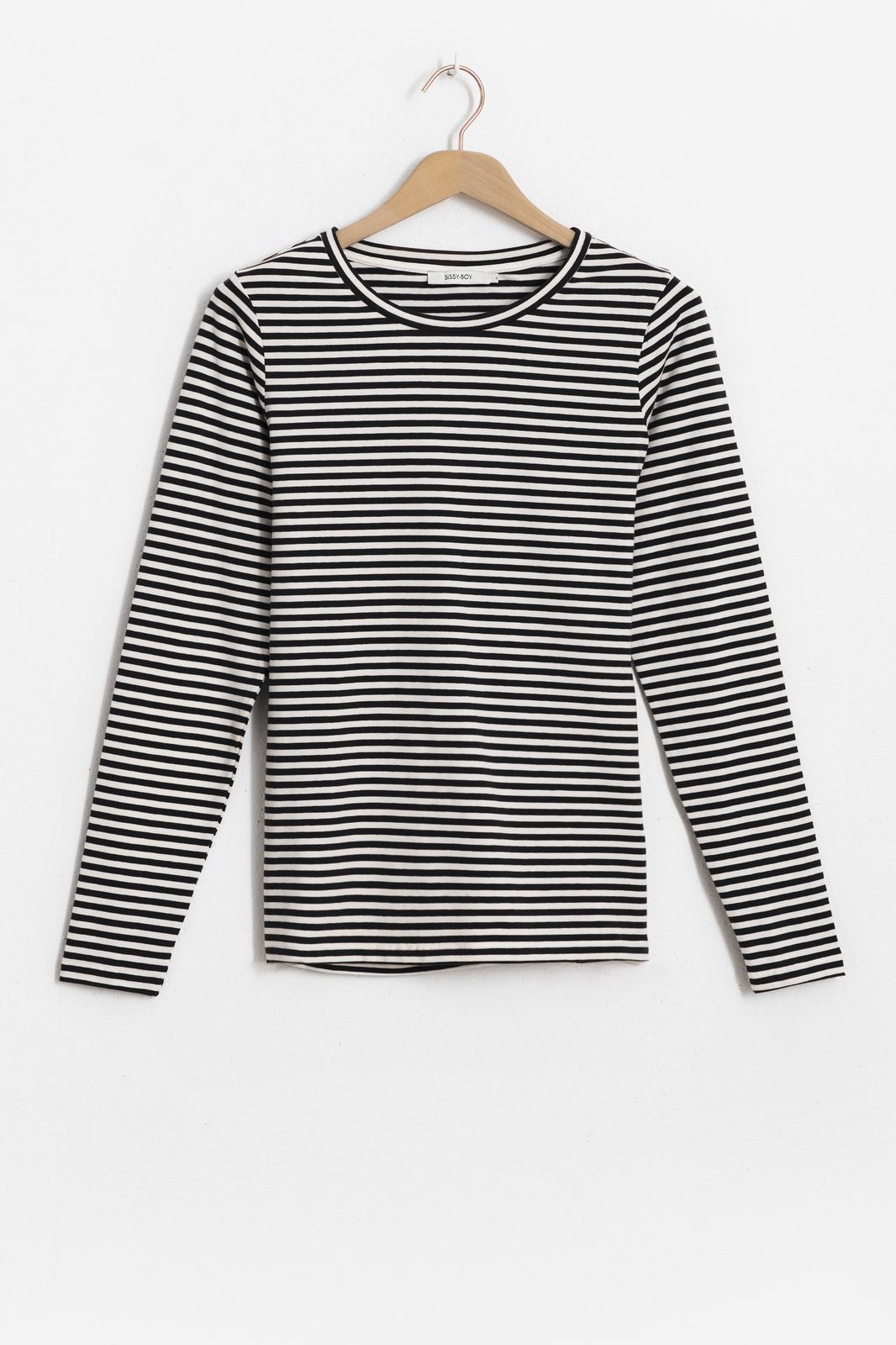 afgewerkt peddelen Zuivelproducten Zwart gestreept t-shirt met lange mouwen - Dames | Sissy-Boy