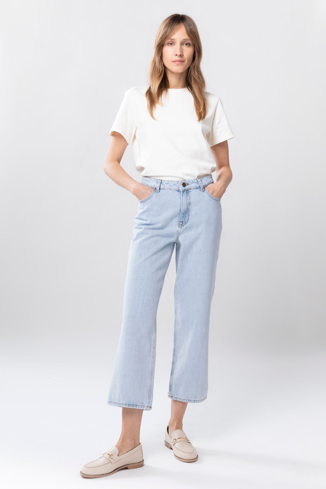 Beira light blue mid waist cropped jeans - Dames Sissy-Boy