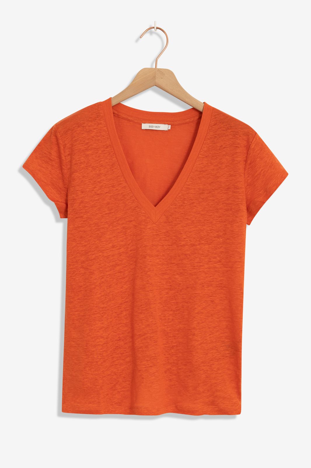 Mode Shirts V-hals shirts sisters V-hals shirt licht Oranje casual uitstraling 