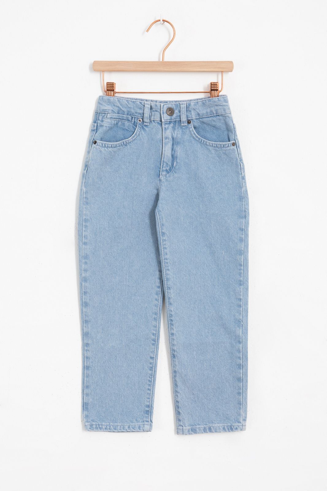 Straight leg bleached jeans