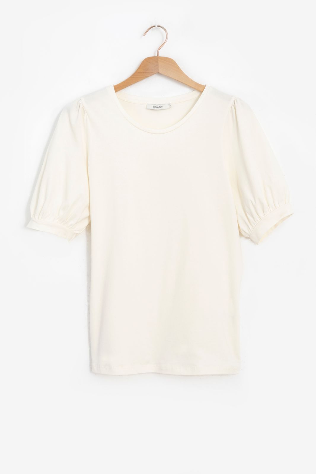 Startpunt Versnel Kust Wit T-shirt met pofmouwen - Dames | Sissy-Boy