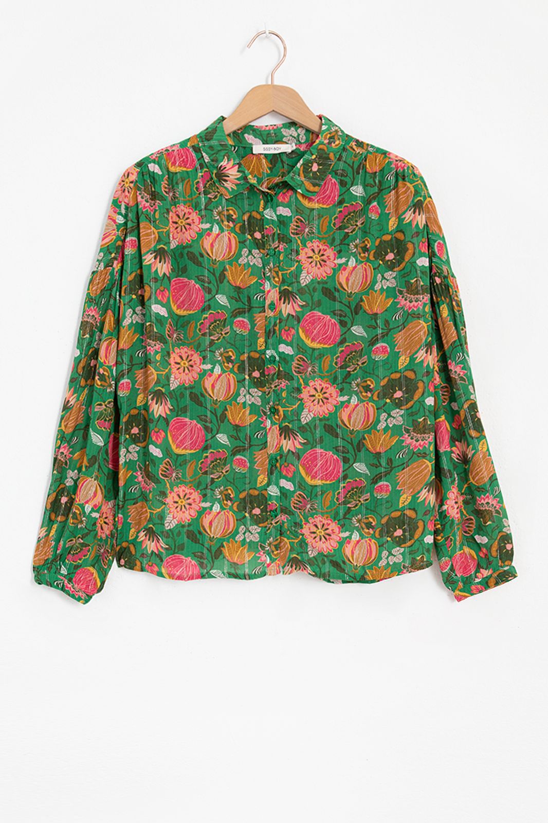 Groene blouse met bloemenprint Dames | Sissy-Boy
