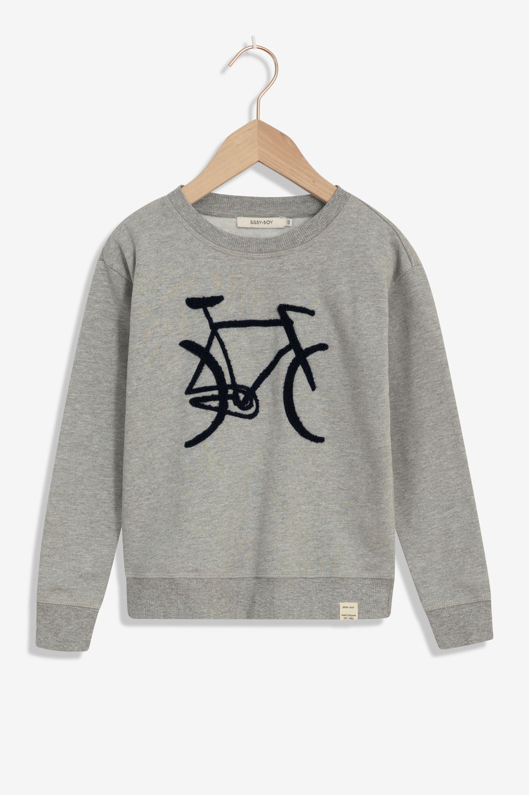 Donkergrijze sweater met fiets - Kids | Sissy-Boy