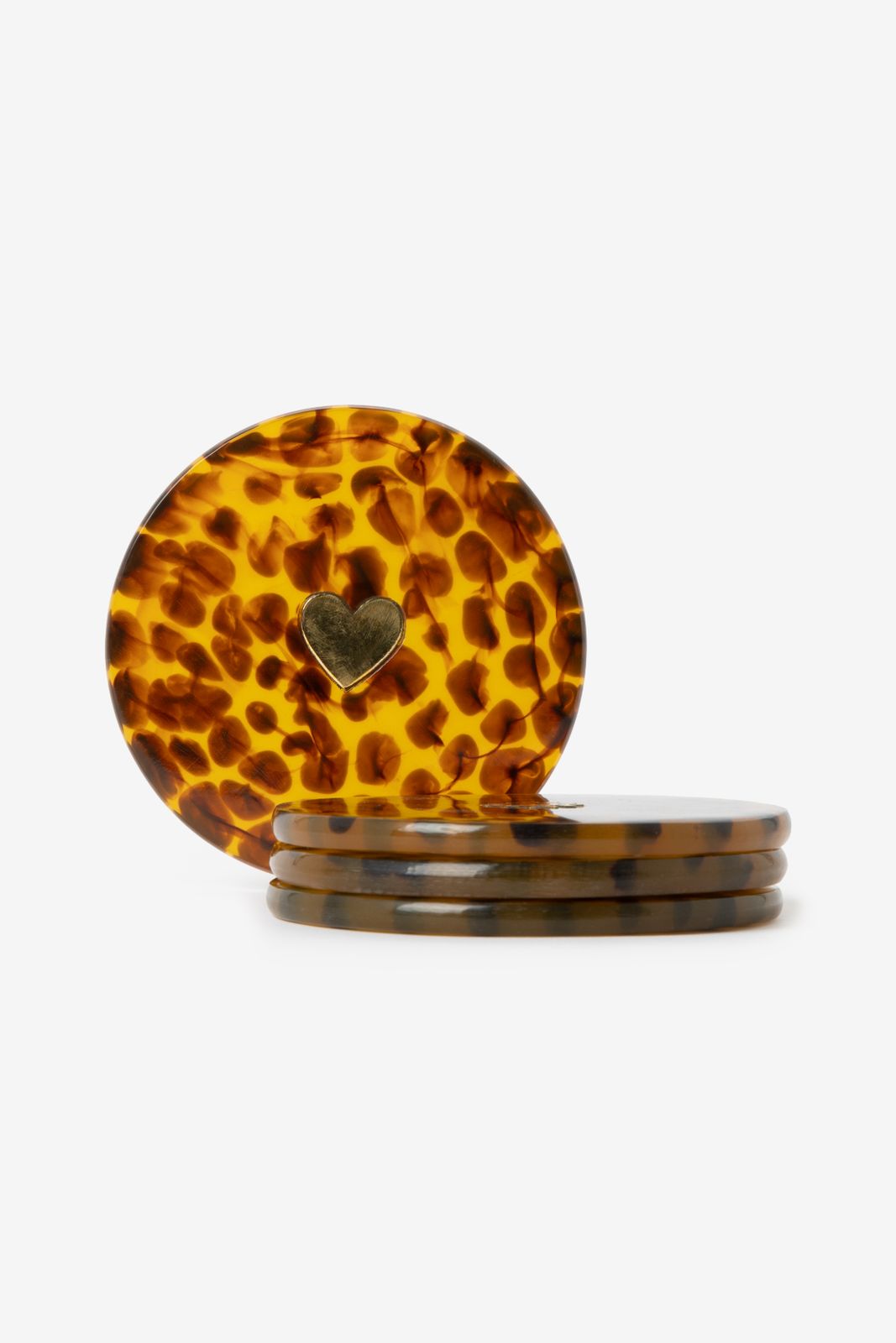 Lot De 6 Dessous De Verre Imprimé Léopard - Cuir PU, Antidérapants - Avec Support De Rangement - Cadeau Maison