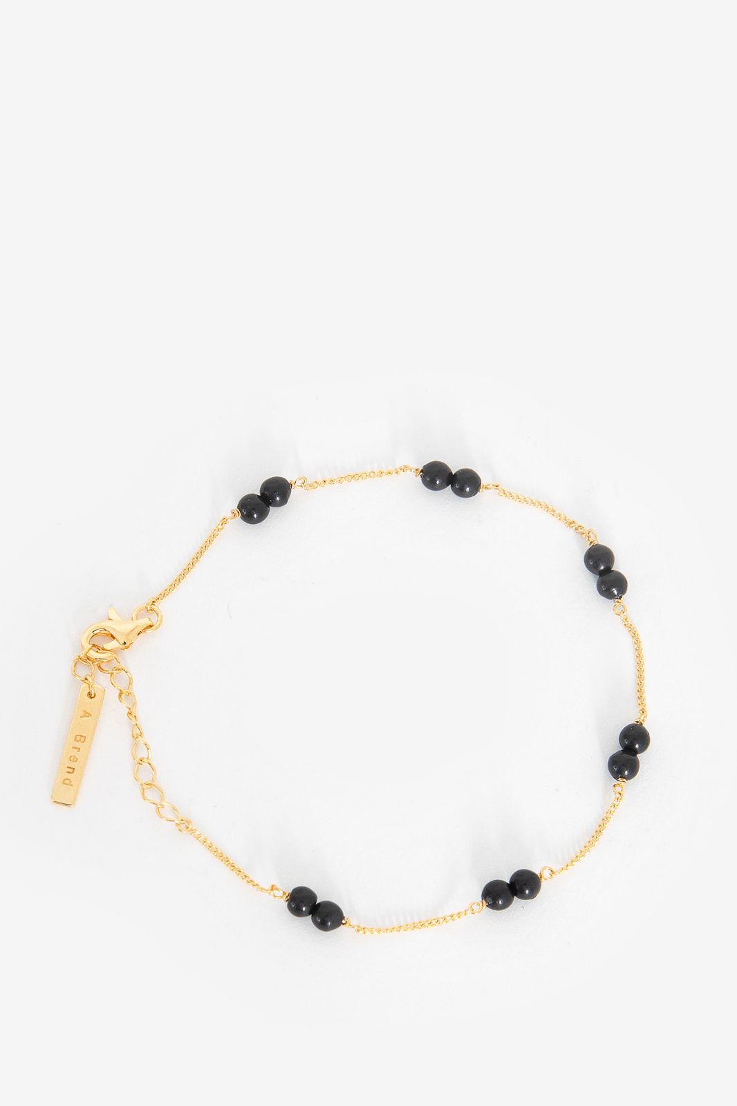 A-Brend Bracelet plaqué or avec onyx - noir