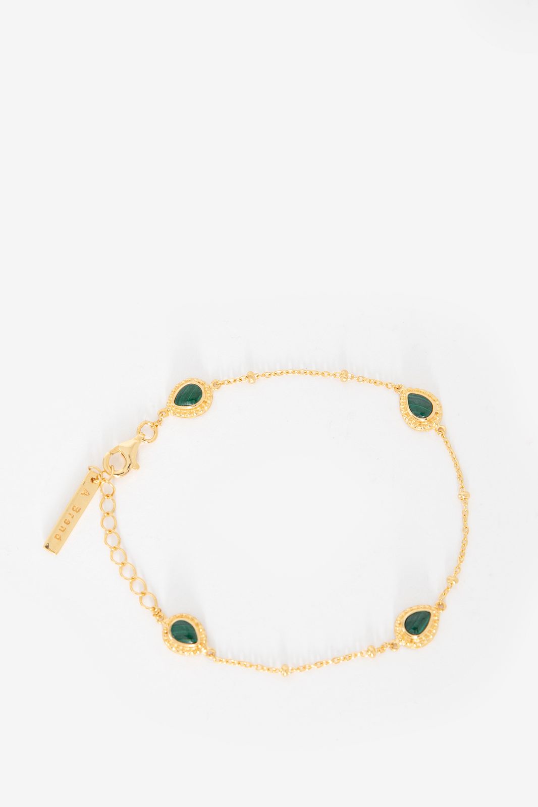 A-Brend Gold-plated Armband mit grünem Malachit