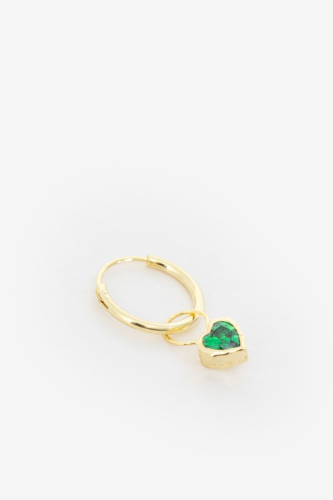 Anna + Nina Single Chunky Heart Ring Gold-plated Ohrring