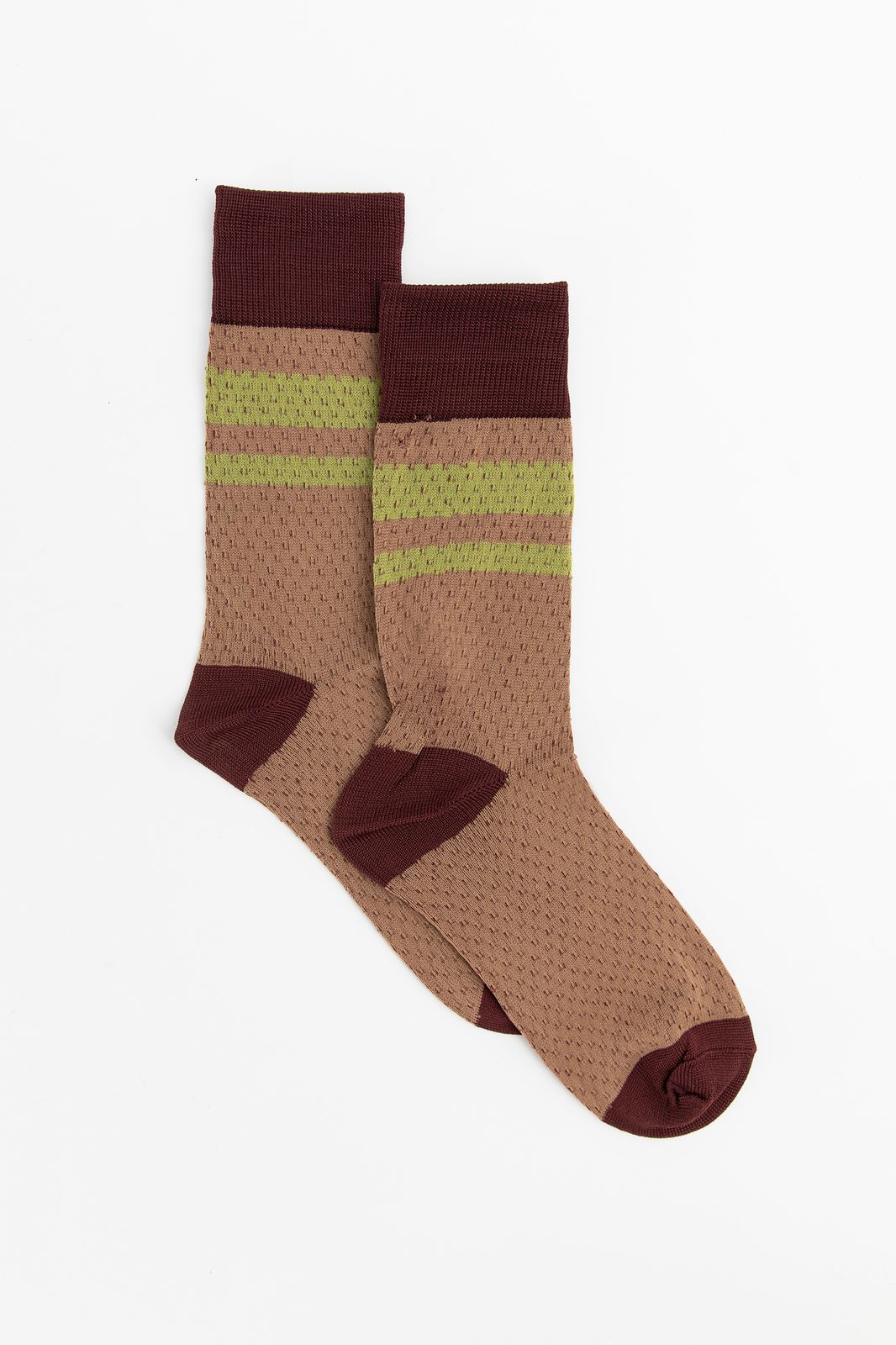 Becksöndergaard bruine sokken met contrasterende strepenprint - Dames | Sissy-Boy