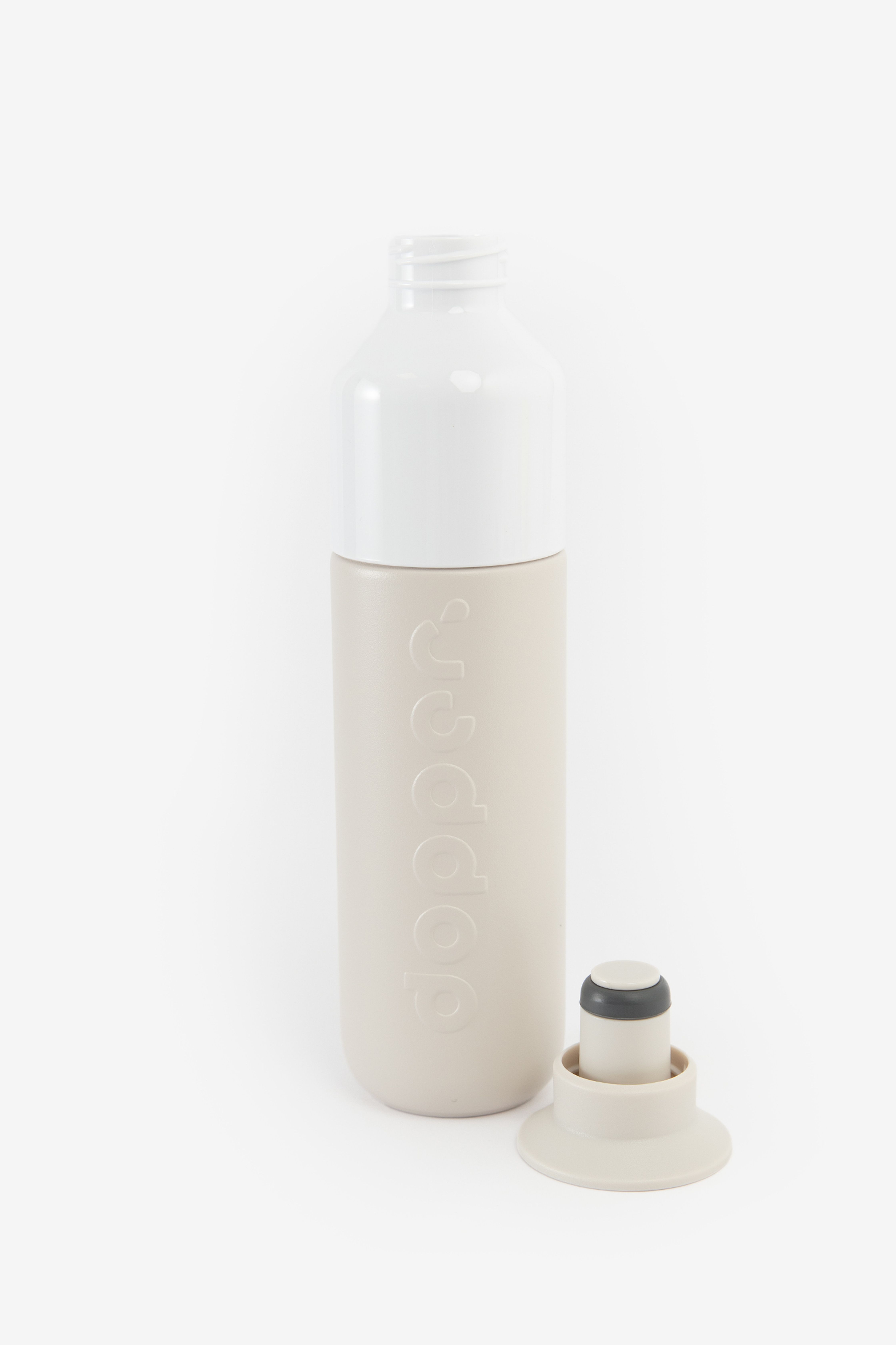 SHAPES Edelstahl Wasserflasche 500 Ml – Doppelwandig Isoliert, BPA-frei, Mit Tragegriff (Beige)