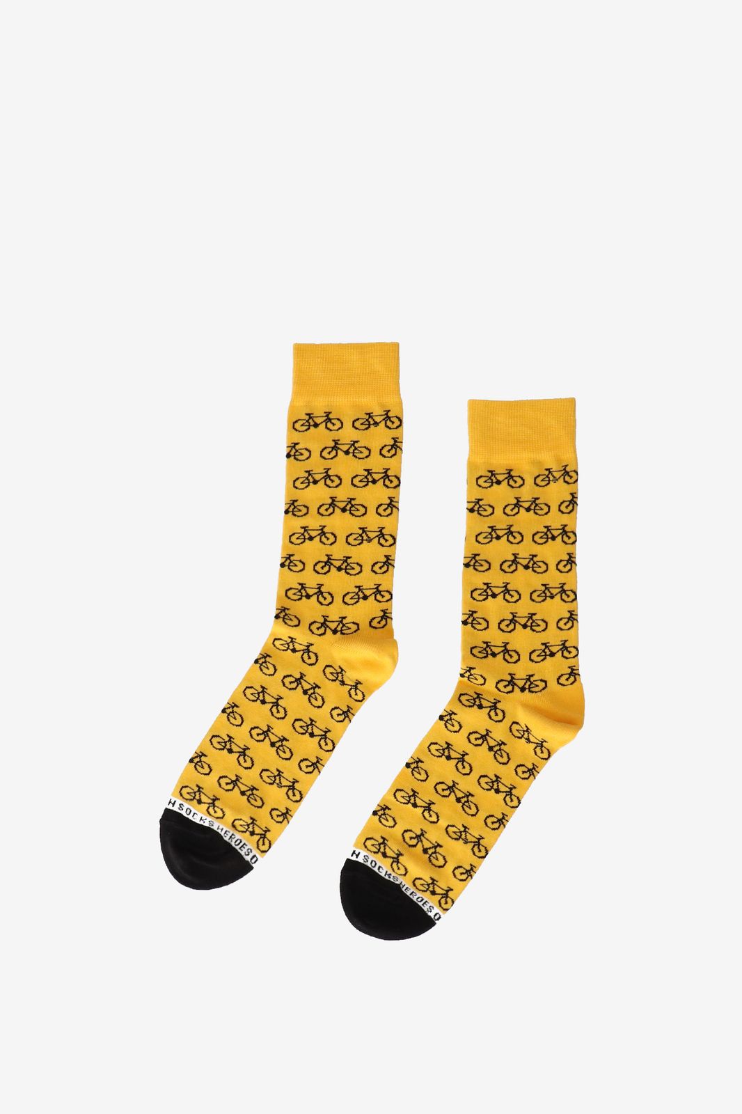 Heroes on Socks Socken mit Fahrrad-Print - gelb
