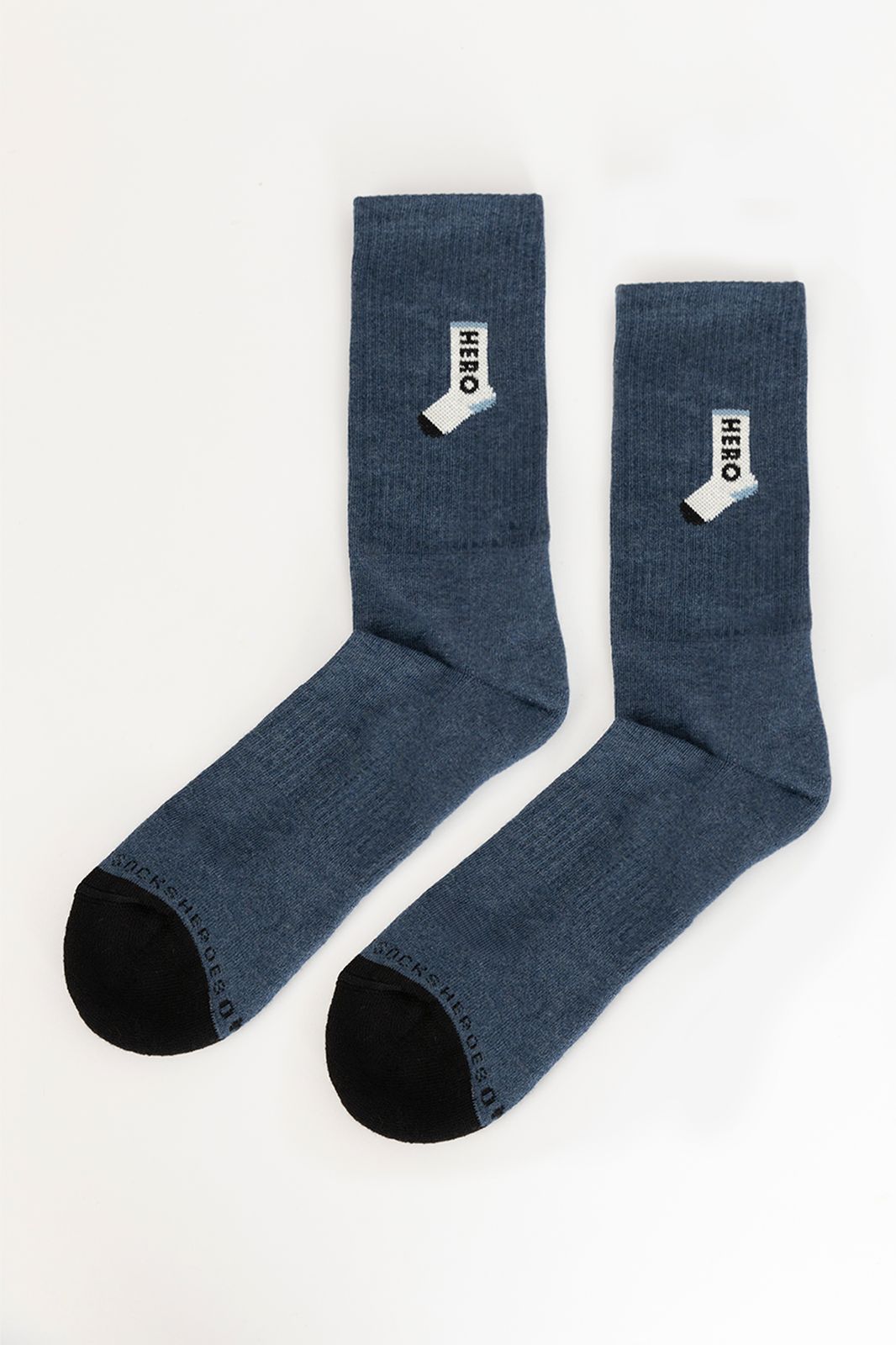 Heroes on Socks Chaussettes de sport avec imprimé - bleu gris