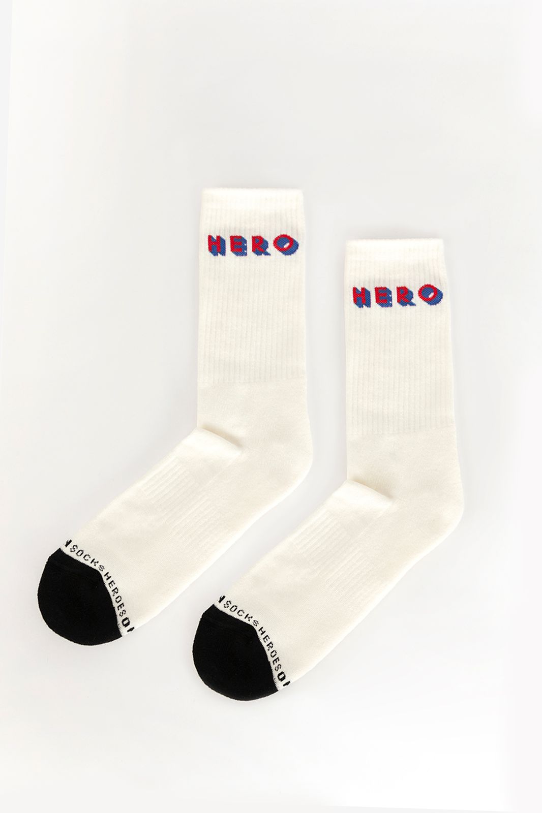 Heroes on Socks Chaussettes de sport avec texte - blanc