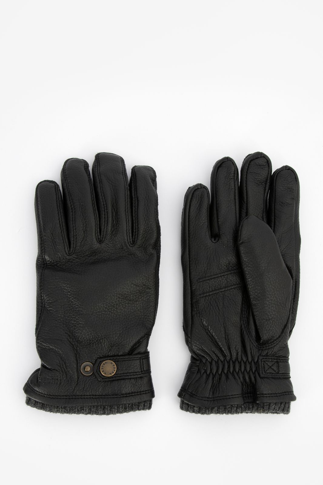 Hestra zwarte handschoenen leer