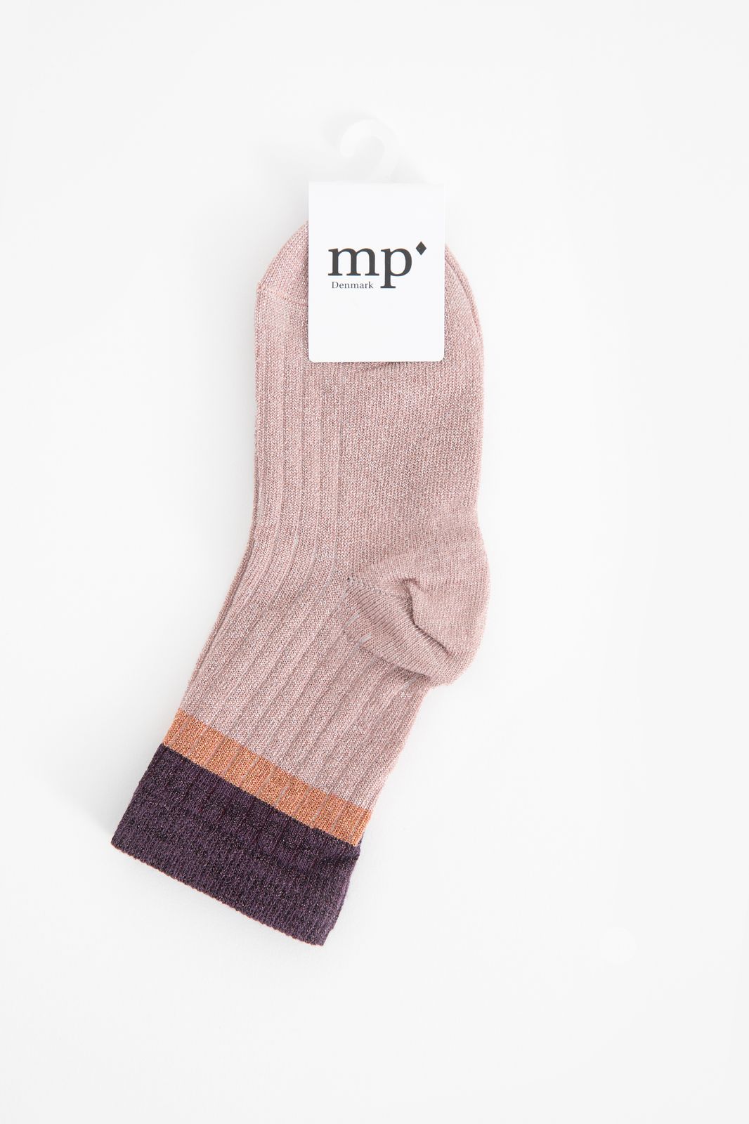 Mp Denmark lichtroze glitter sokken colorblock