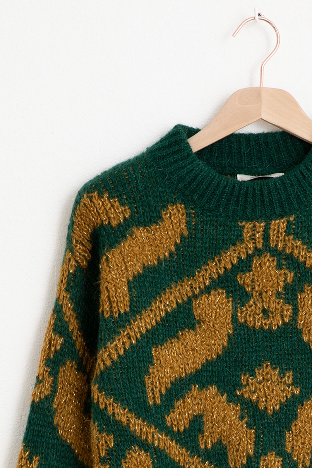 Gruner Jacquard Strickpullover