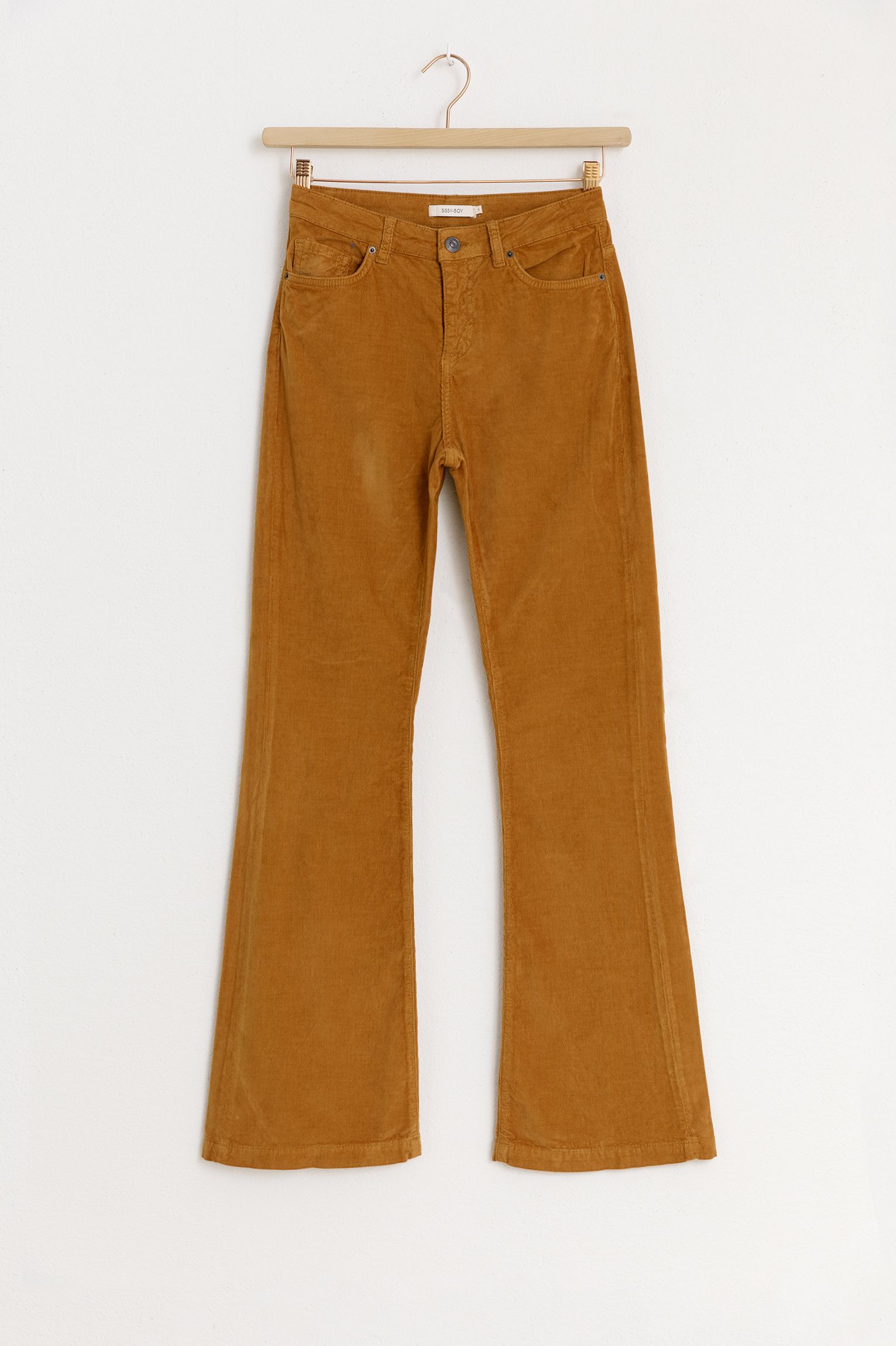 Braune Flared Pants aus Cord