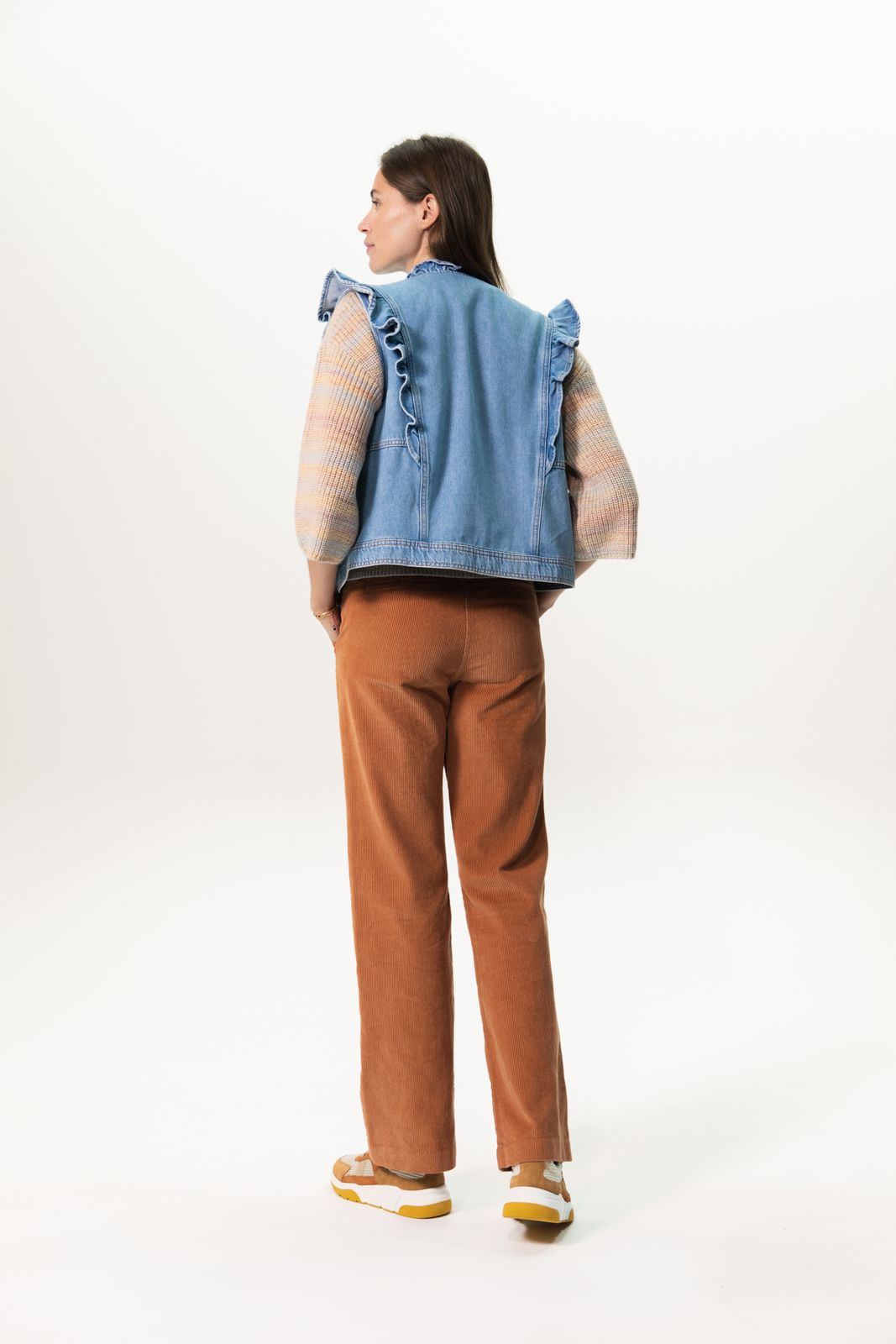 Jeansweste mit Volants