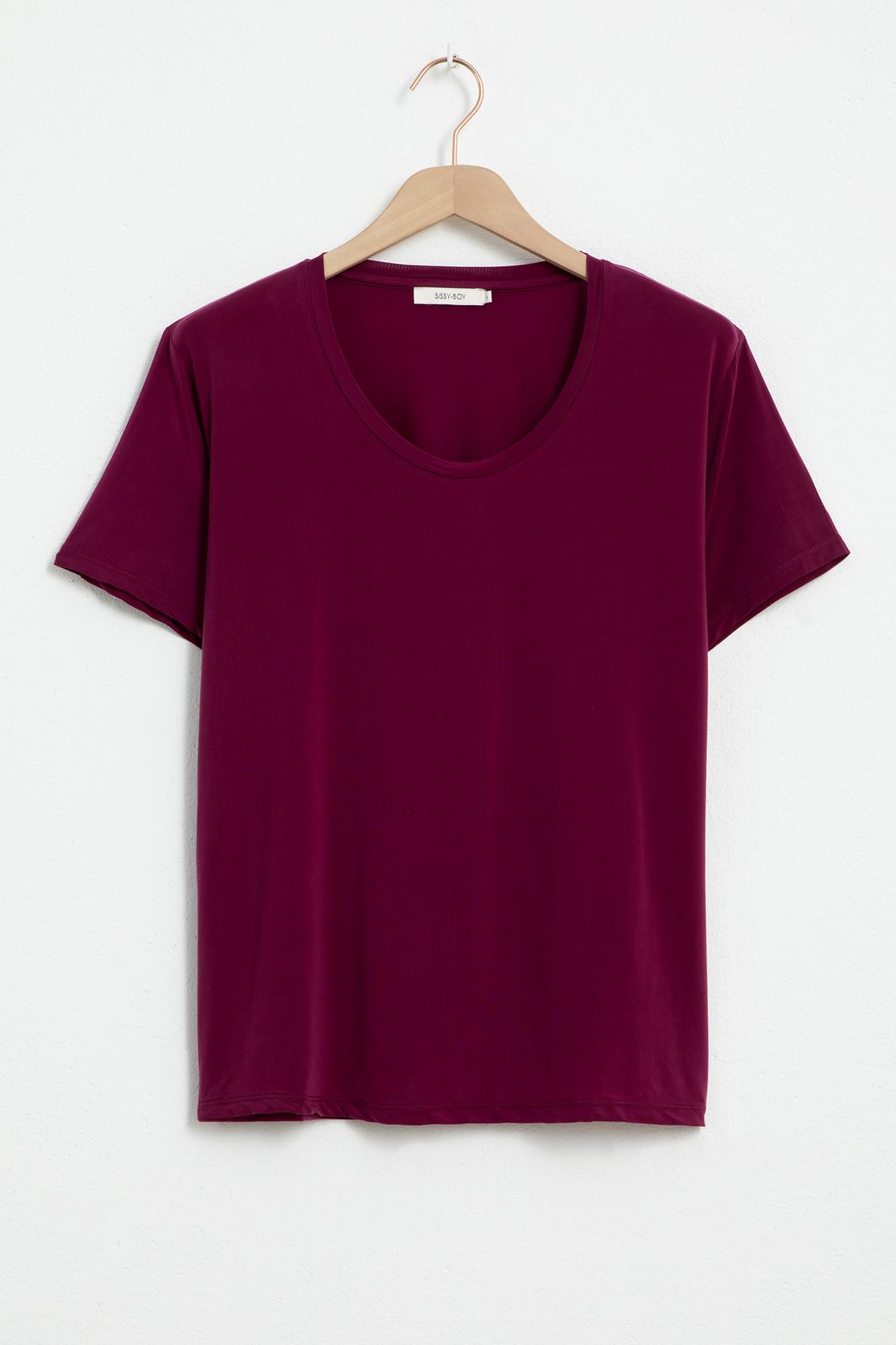 T-Shirt aus Cupro - lila