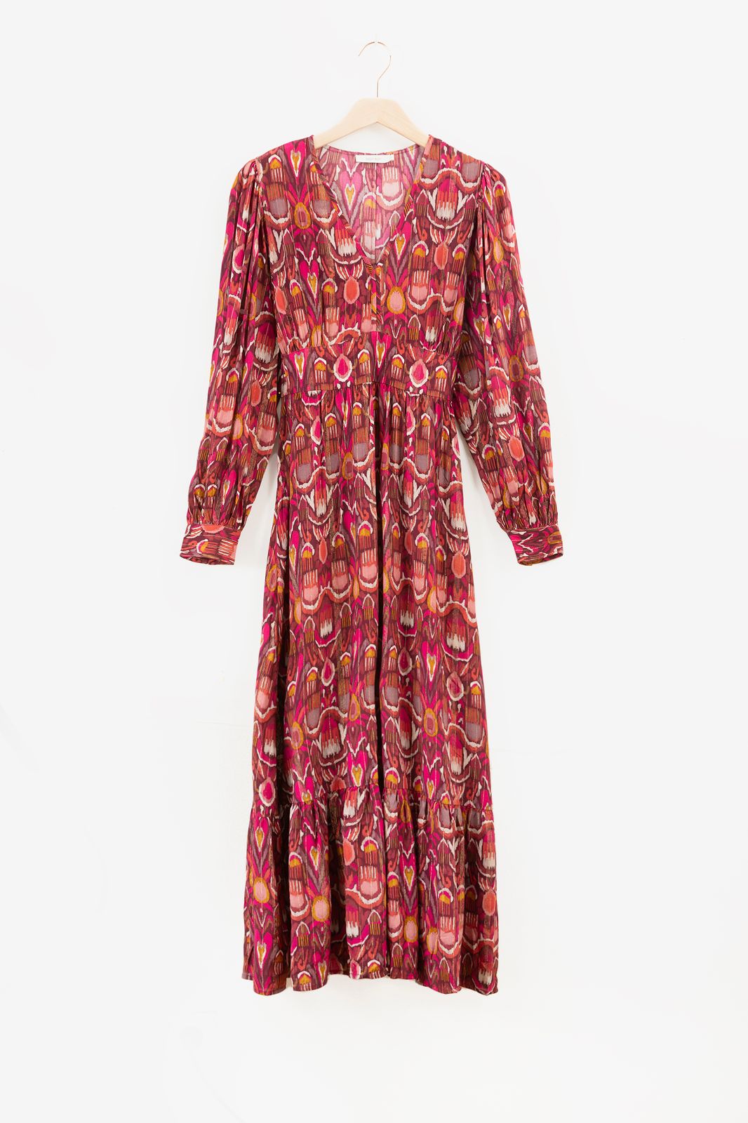Maxi-Kleid mit Print - rot