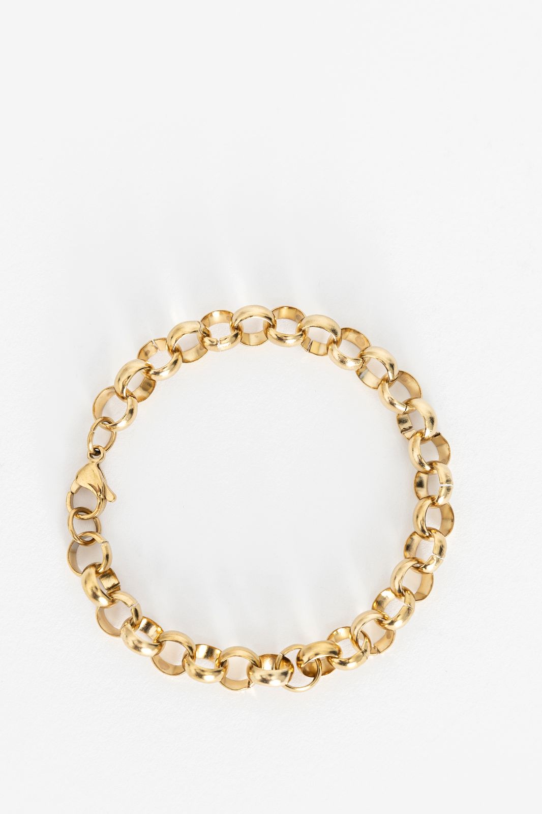 Bracelet avec gros maillons - plaqué or
