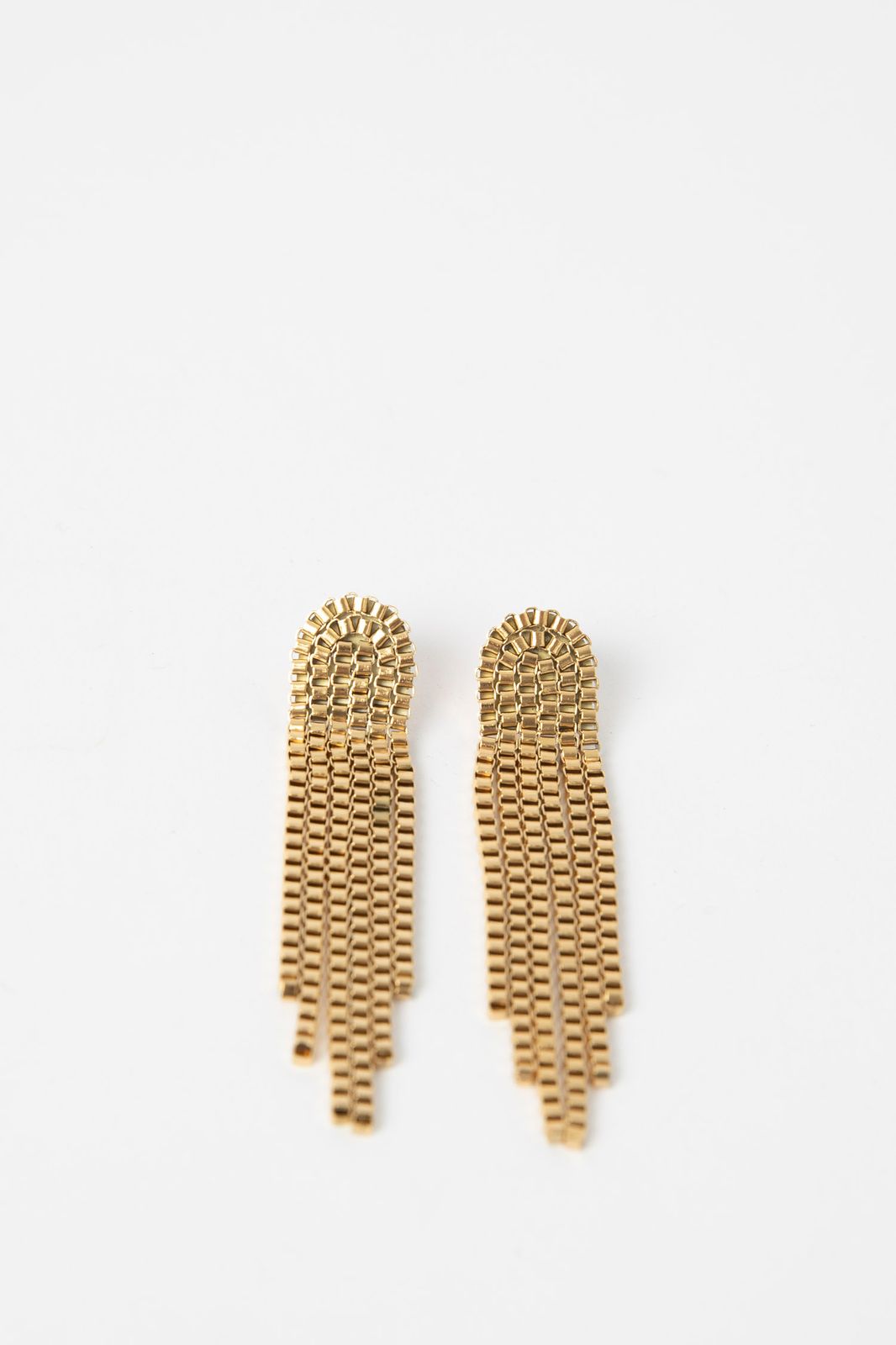 Boucles d'oreille longues à maillons - plaqué or