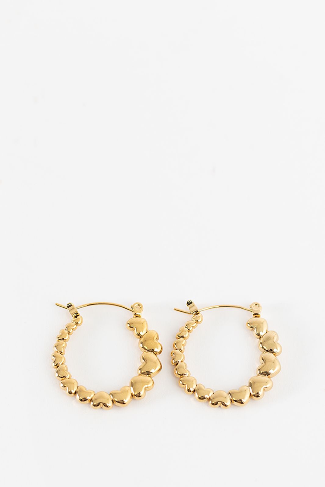 Boucles d’oreille avec cœurs - plaqué or
