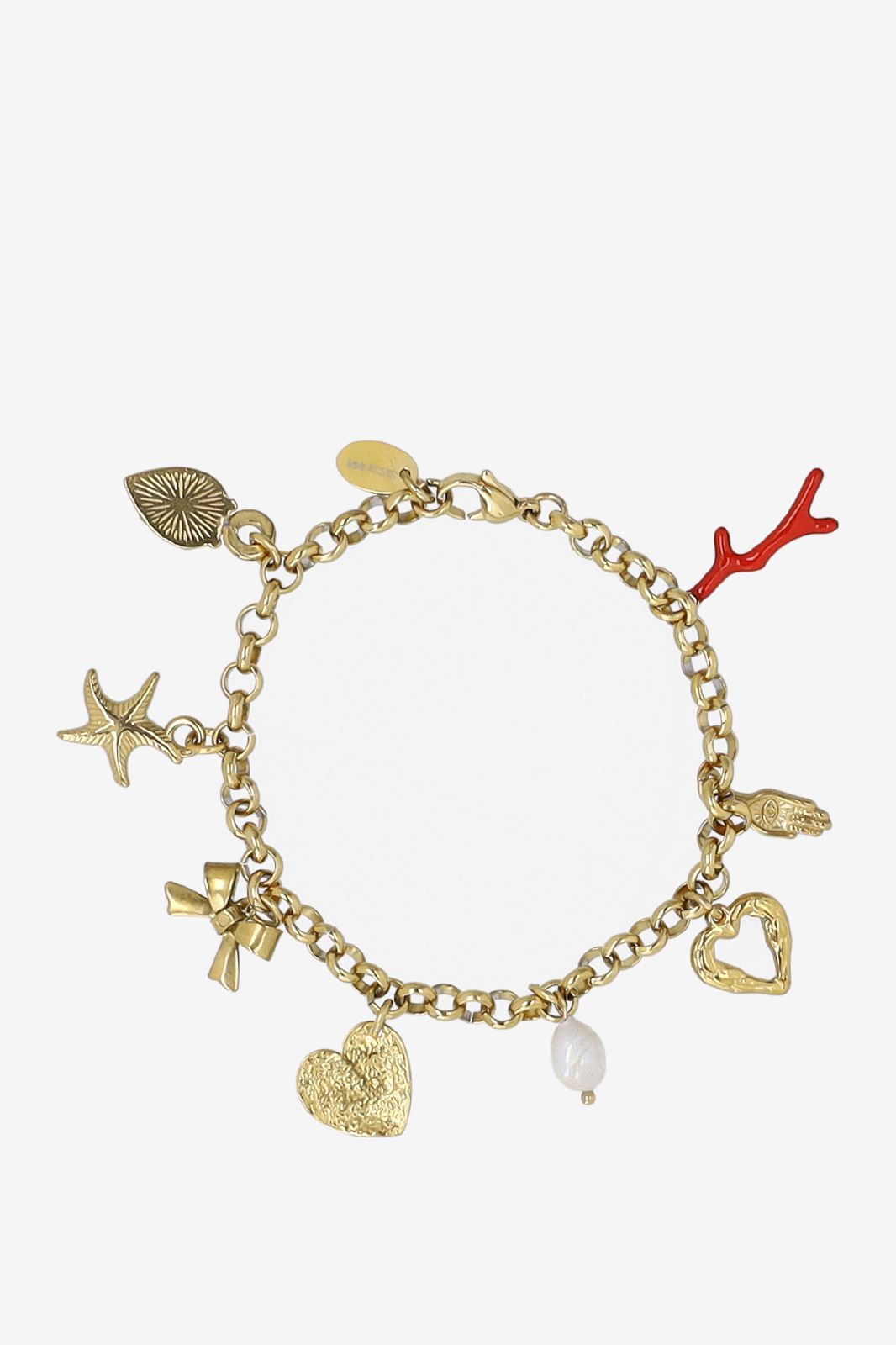 Bracelet à maillons plaqué or avec breloques