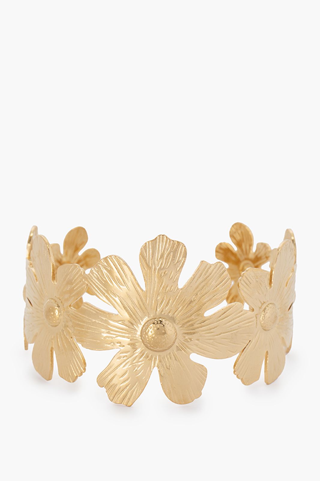 Bracelet plaqué or avec fleurs