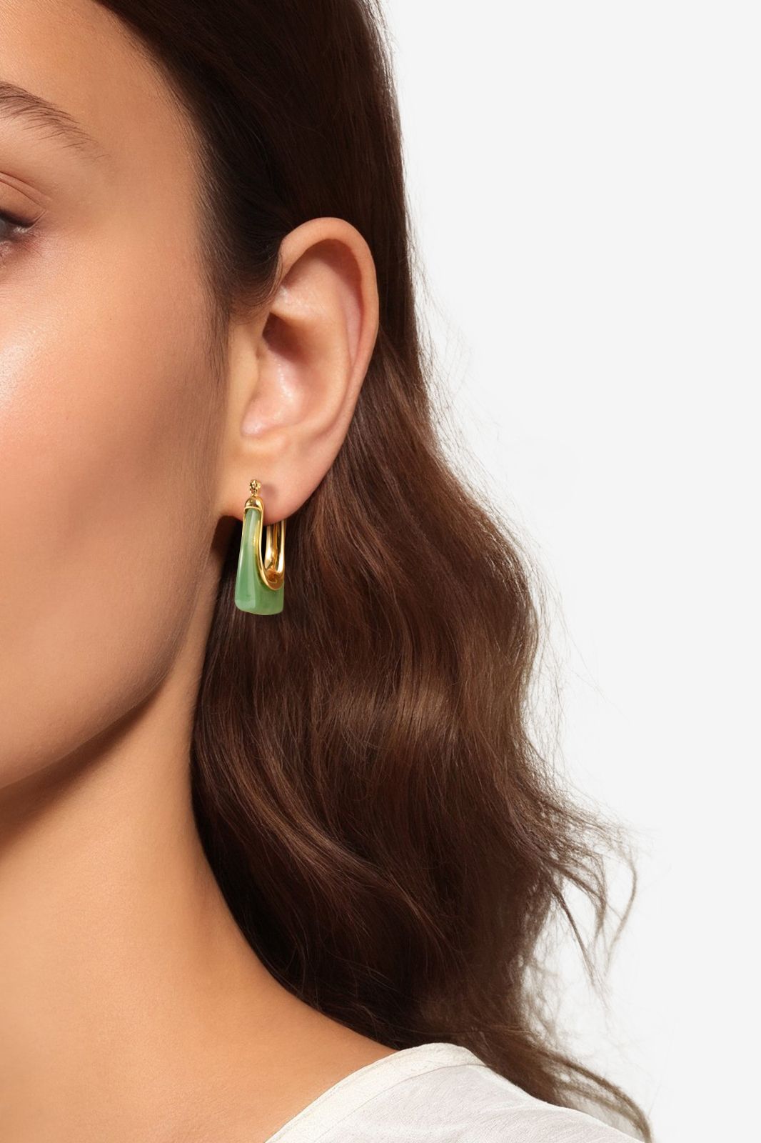 Boucles d’oreilles ovales résine - vert
