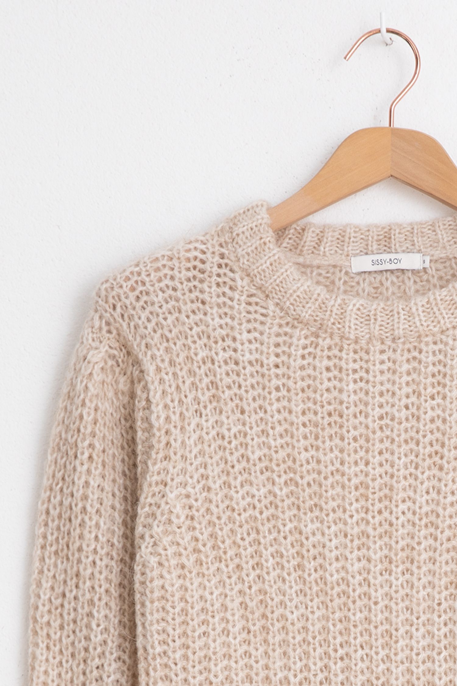 Only Sweater met korte mouwen bruin casual uitstraling Mode Sweaters Sweaters met korte mouwen 