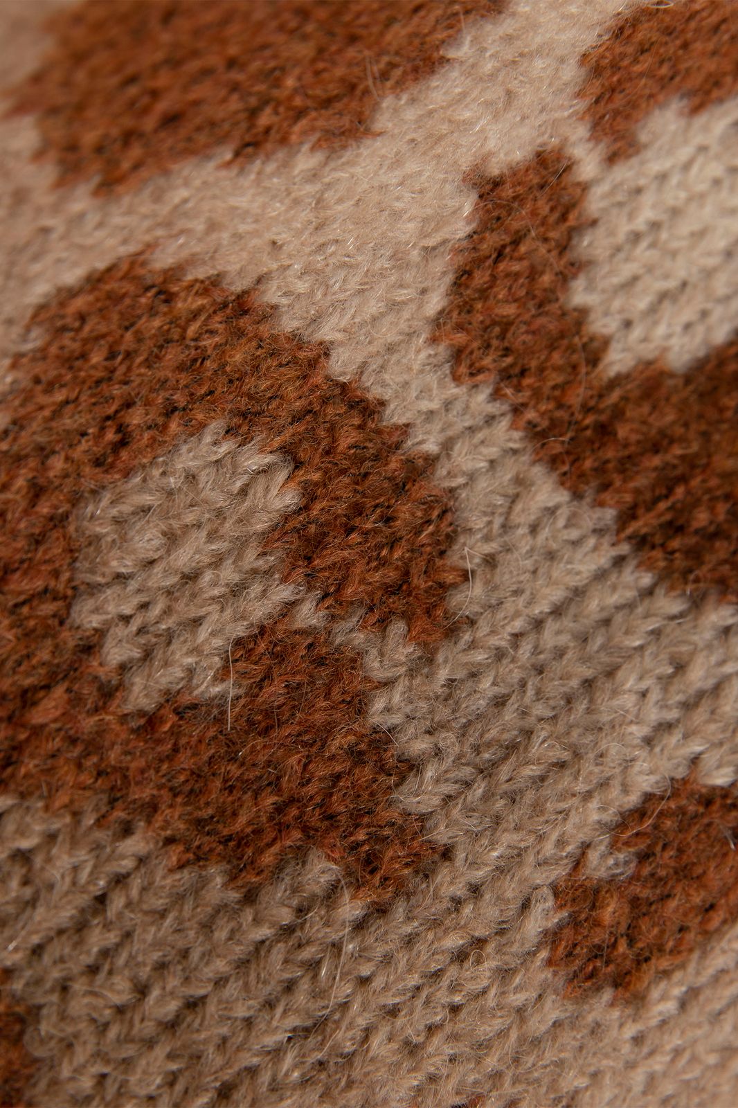 Bruine jacquard sjaal met panter patroon