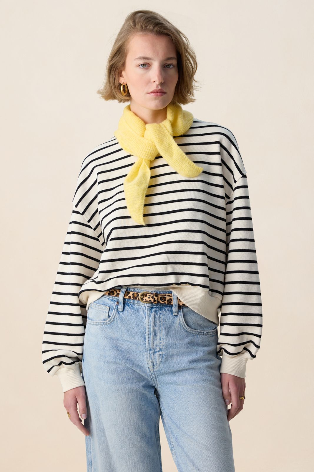 Gestricktes Bandana-Tuch - gelb