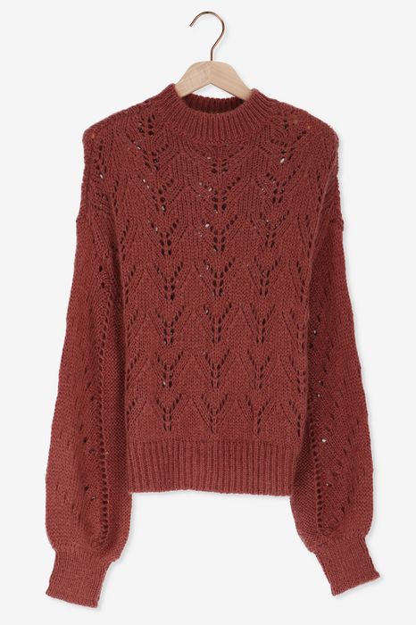 Bol Oud Roze Sweater Dames Oud Roze Gebreide Trui Met Lurex Dames