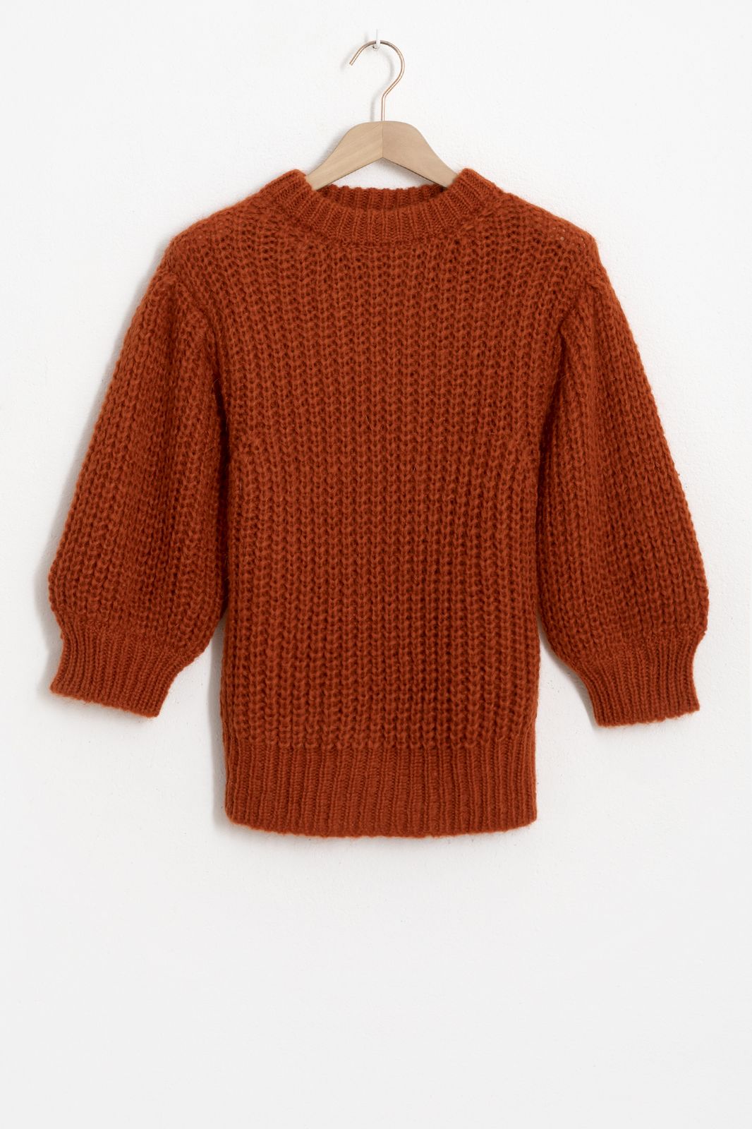 Rode knit sweater met pofmouwen - Dames | Sissy-Boy