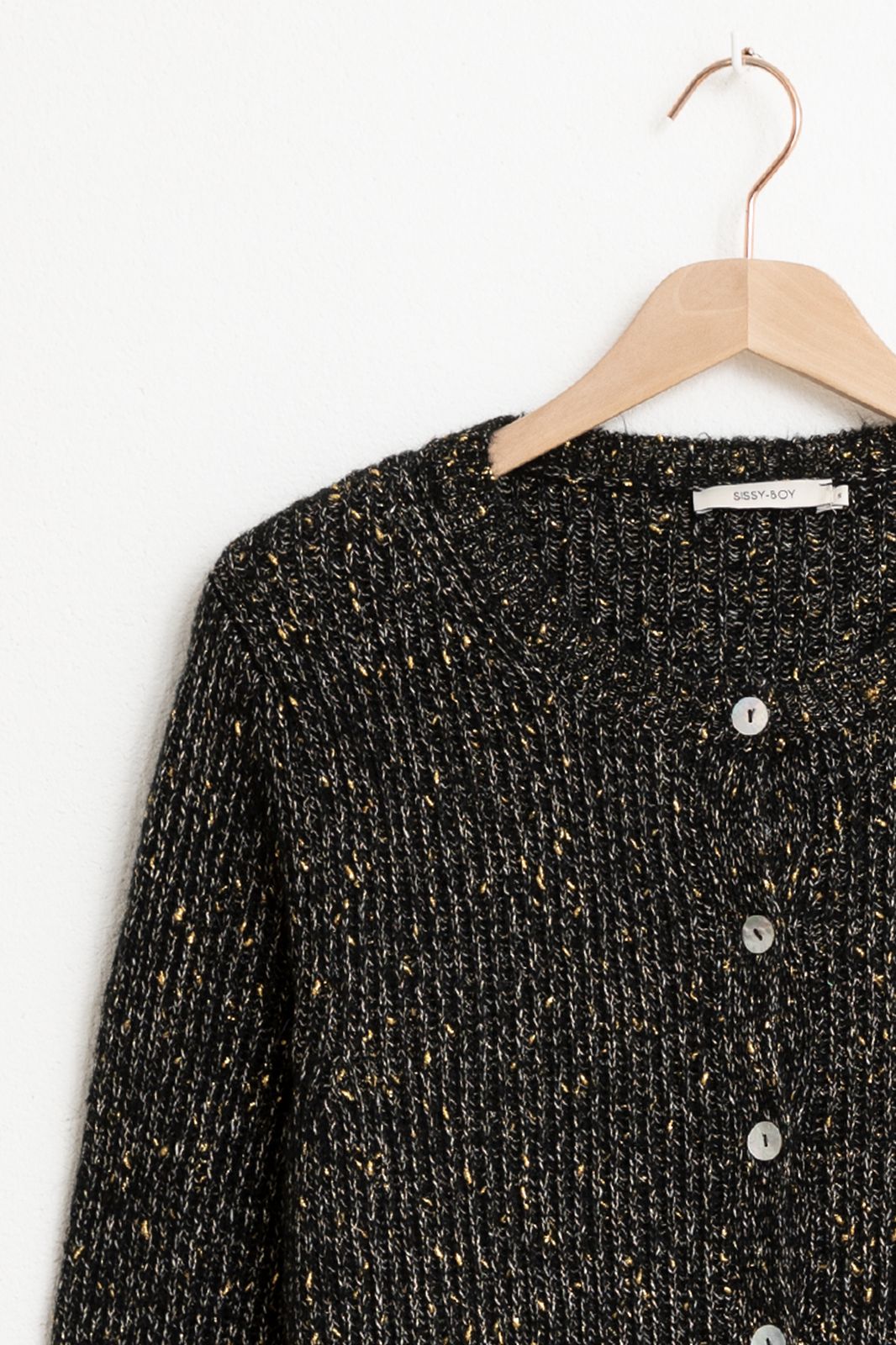 Zwarte knit lurex vest - Dames | Sissy-Boy