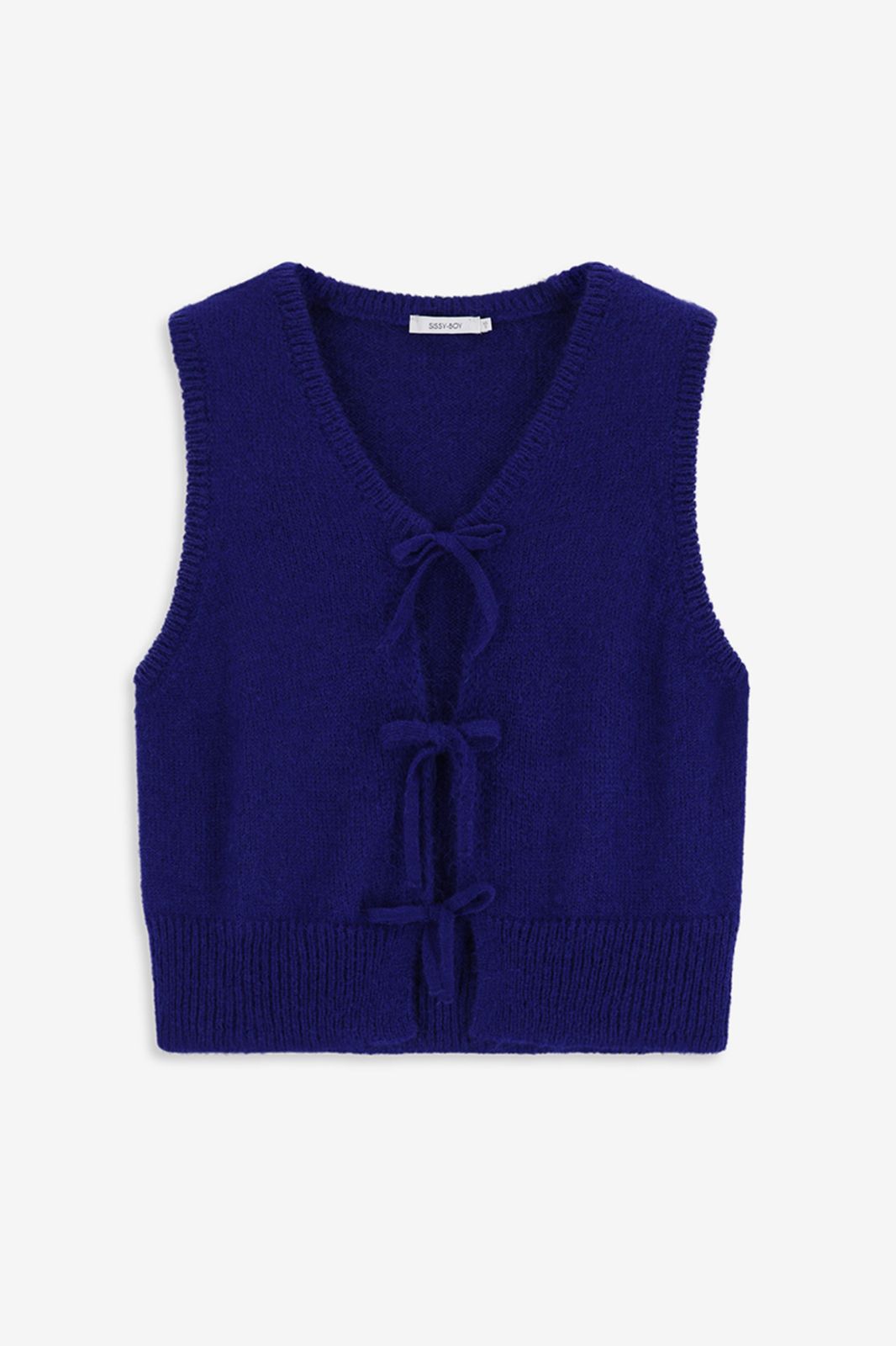 Gilet sans manches tricoté - bleu foncé