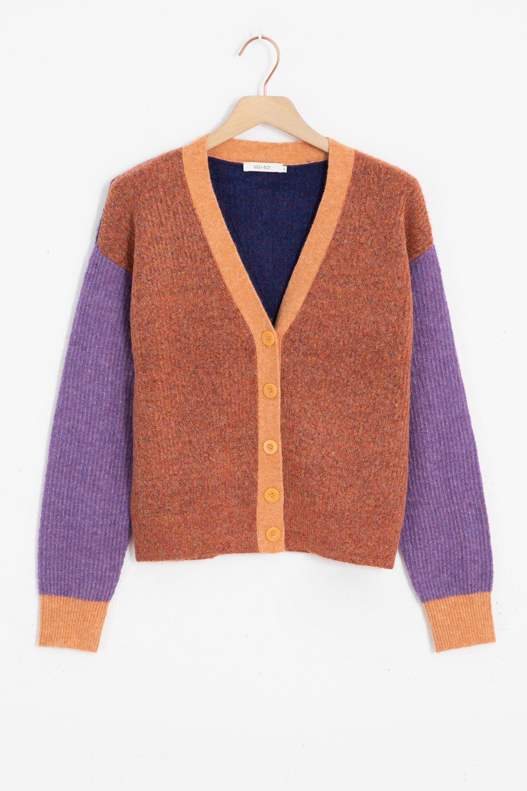 Gilet tricoté avec boutons - multicolore