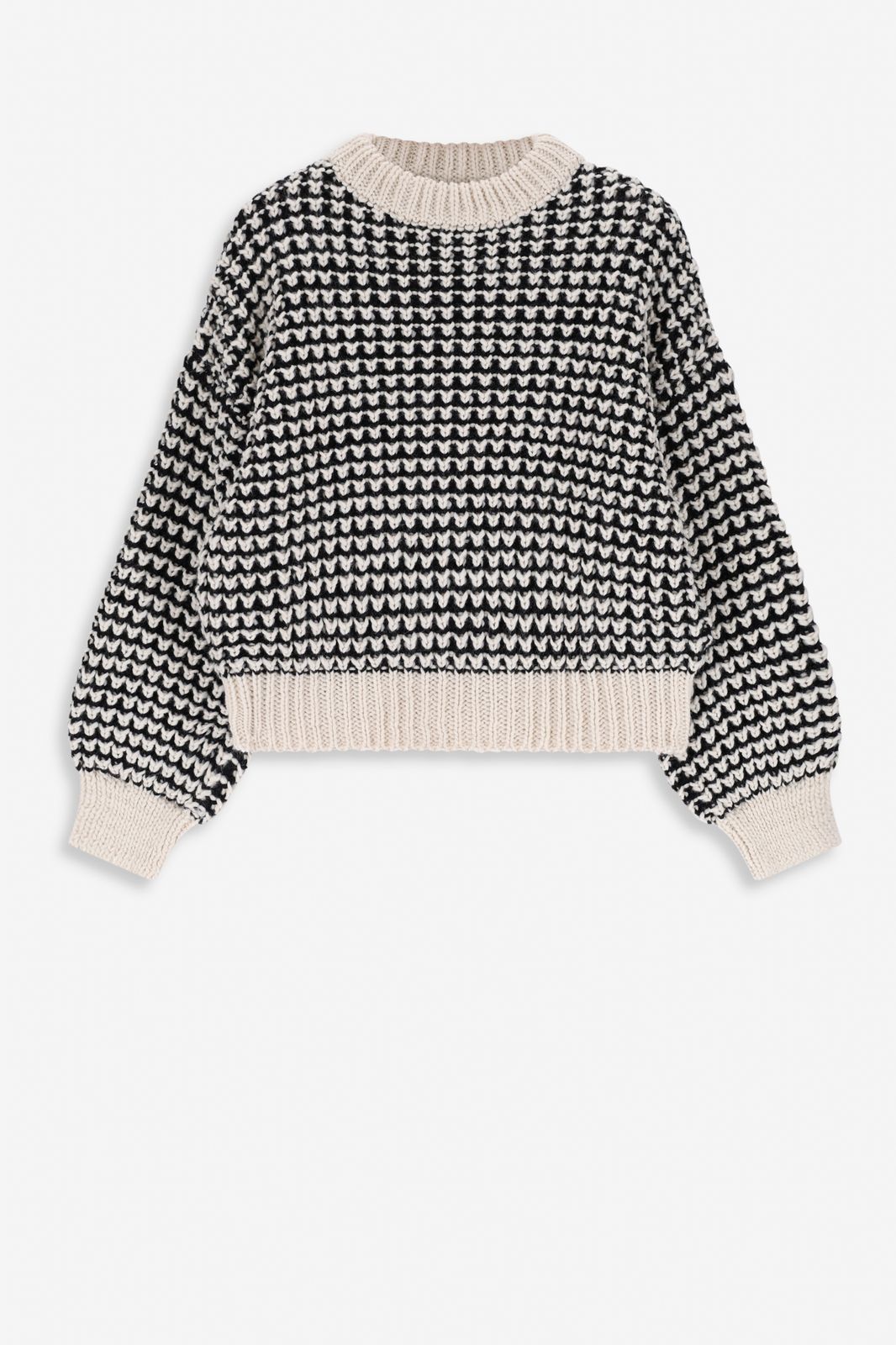 Pull avec motif tricoté - noir