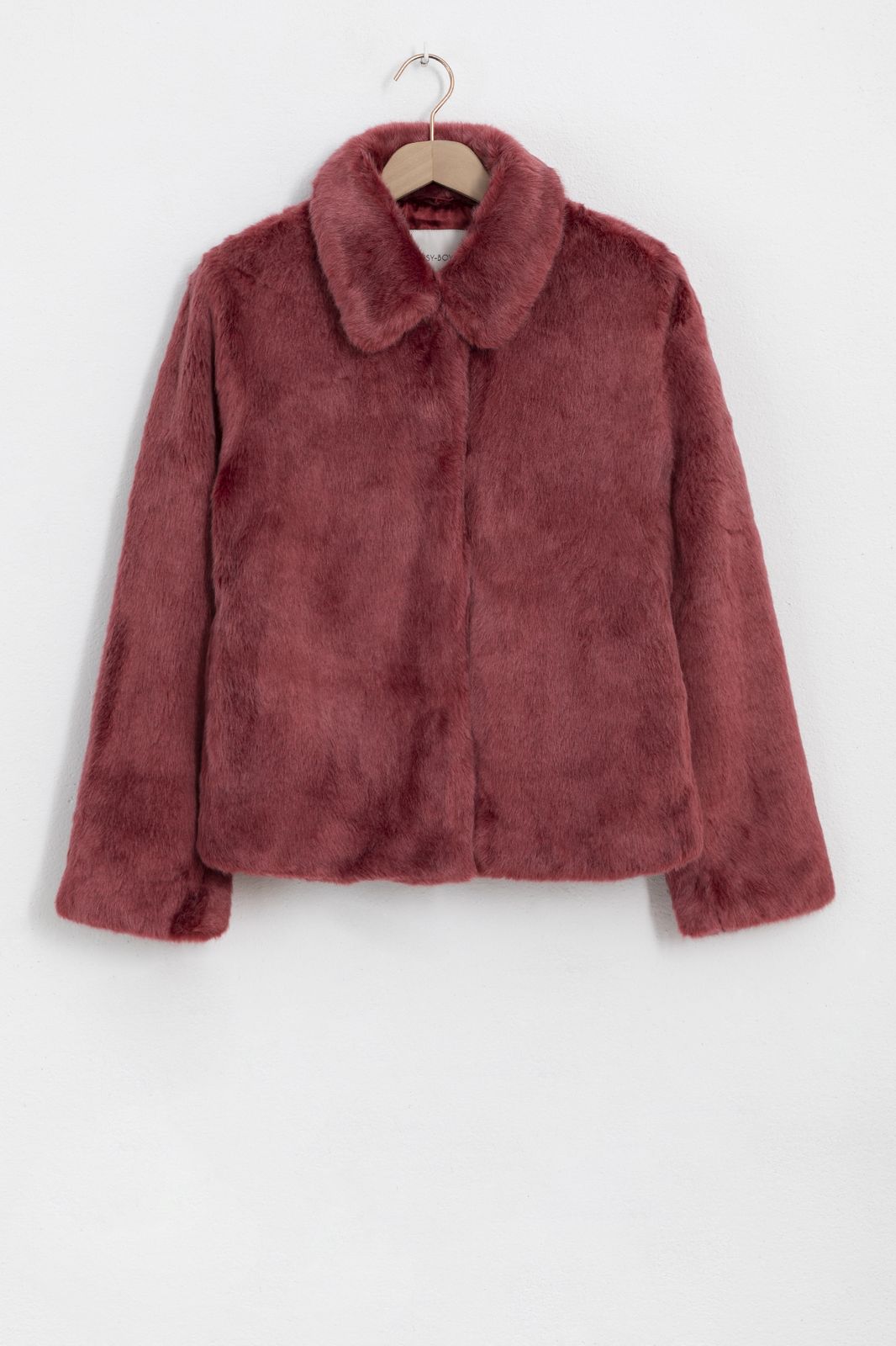 Manteau fausse fourrure - rouge