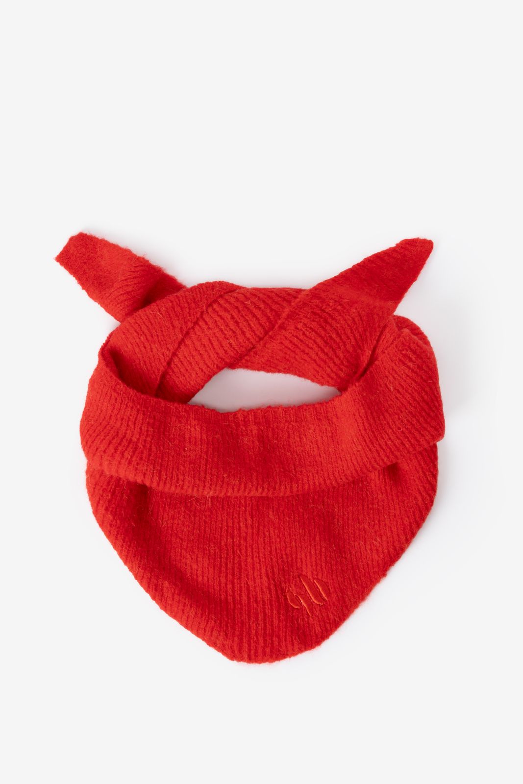 Écharpe bandana tricotée - rouge