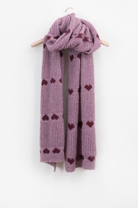 Écharpe violette avec grandes rayures en tricot GRACE & MILA - CCV Mode