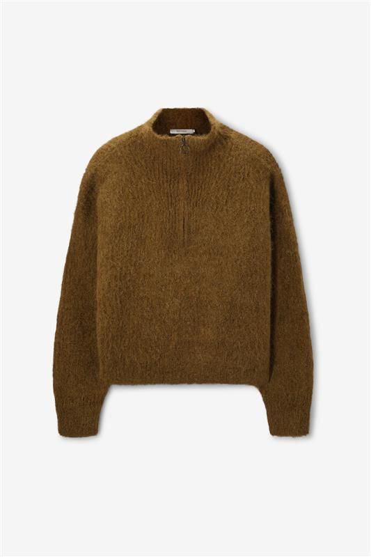 Pull avec fermeture éclair - vert foncé