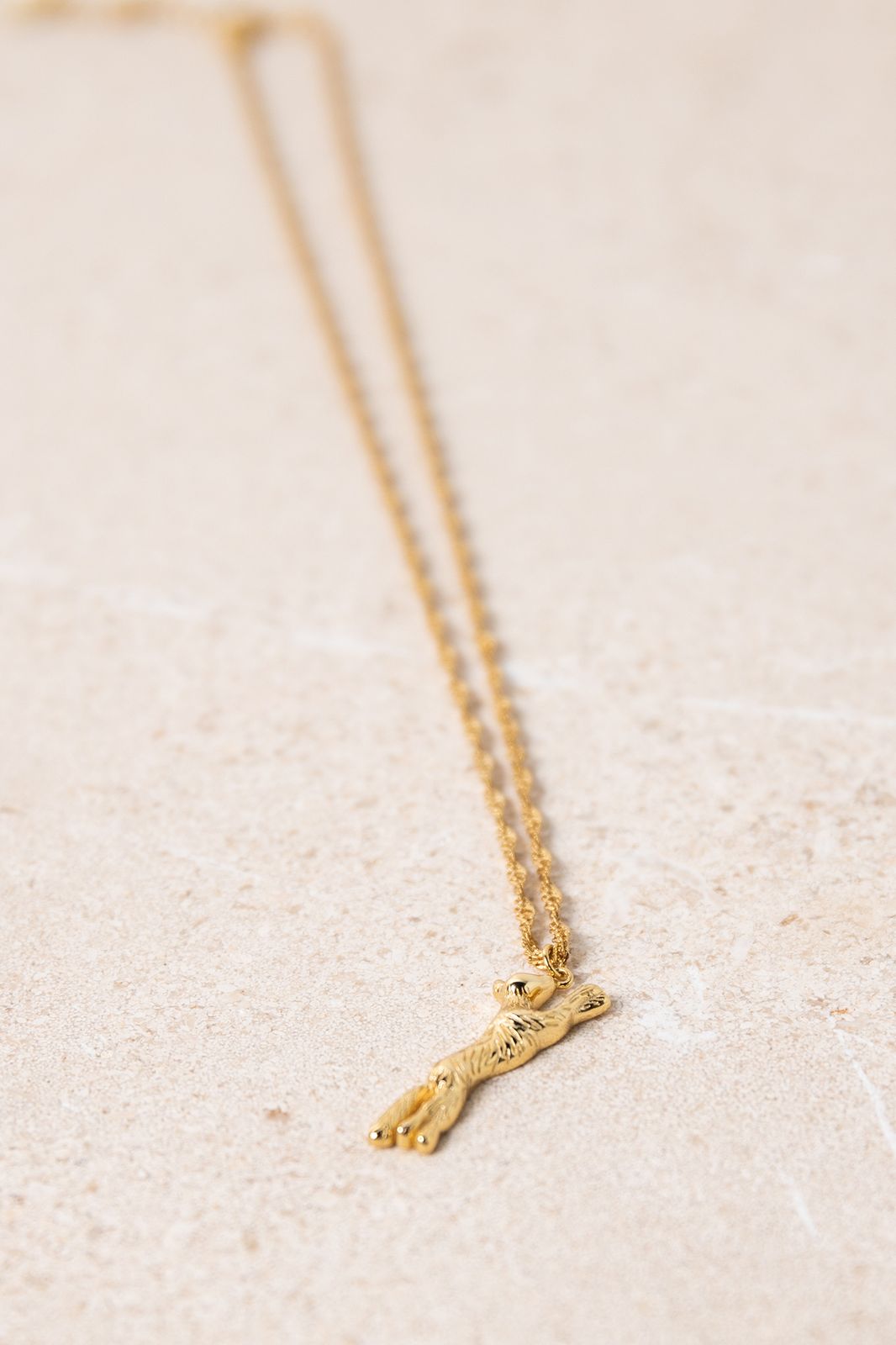 Collier chaîne plaqué or avec renard