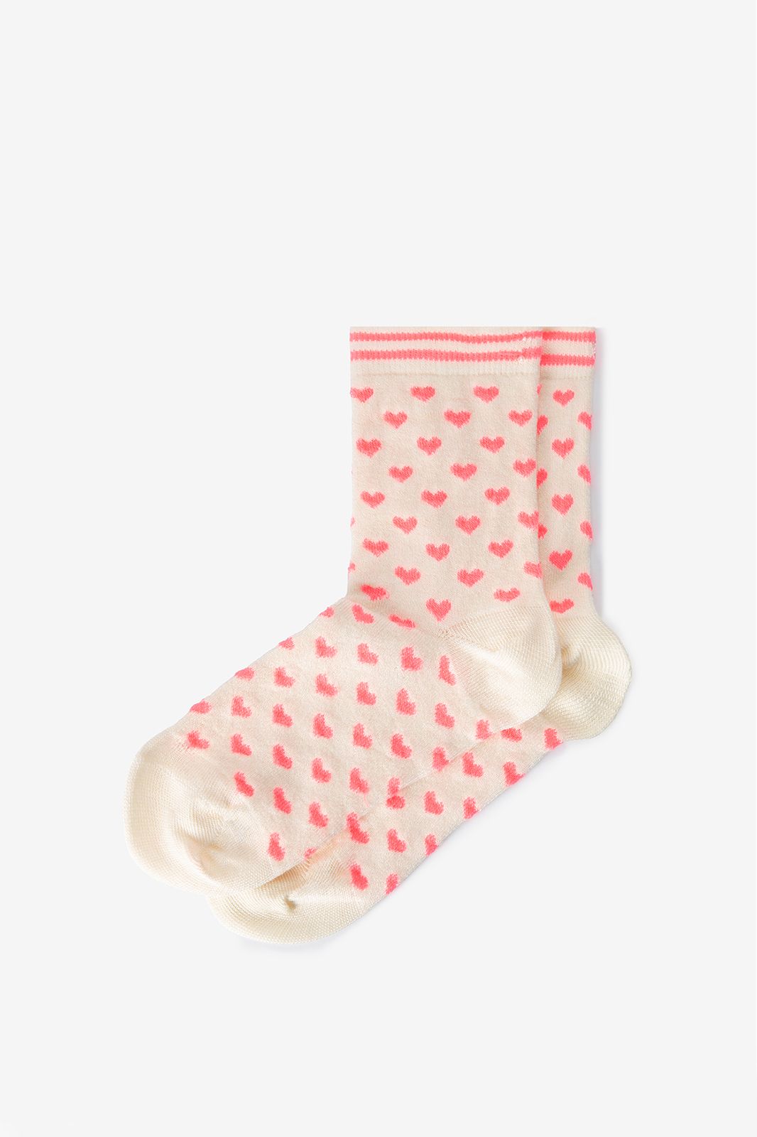 Chaussettes avec cœurs - rose
