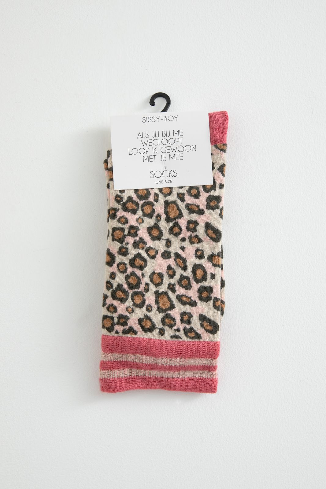Socken mit Panther-Print - braun/rosa